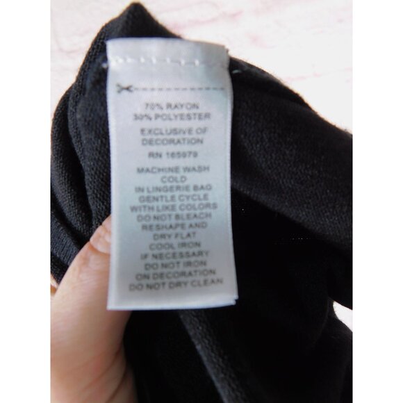 Cable Gauge S Black Keyhole Sparkle Sweater Top - Picture 10 of 10